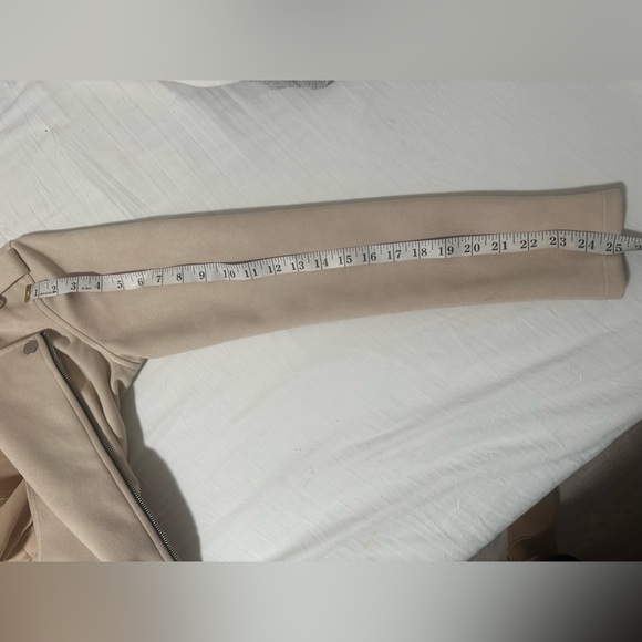 Unbranded Women’s Faux Suede Moto Jacket Nude Size Small - Picture 5 of 6